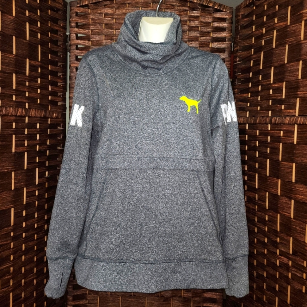Victoria's Secret Pink Ultimate High Neck Pullover Medium Gray good condition